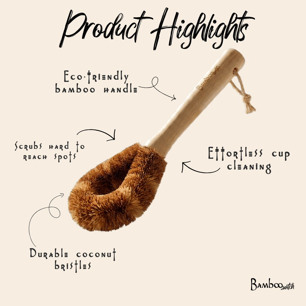 Bamboo Glassware Scrub Brush | Kitchen Cleaning Bestseller