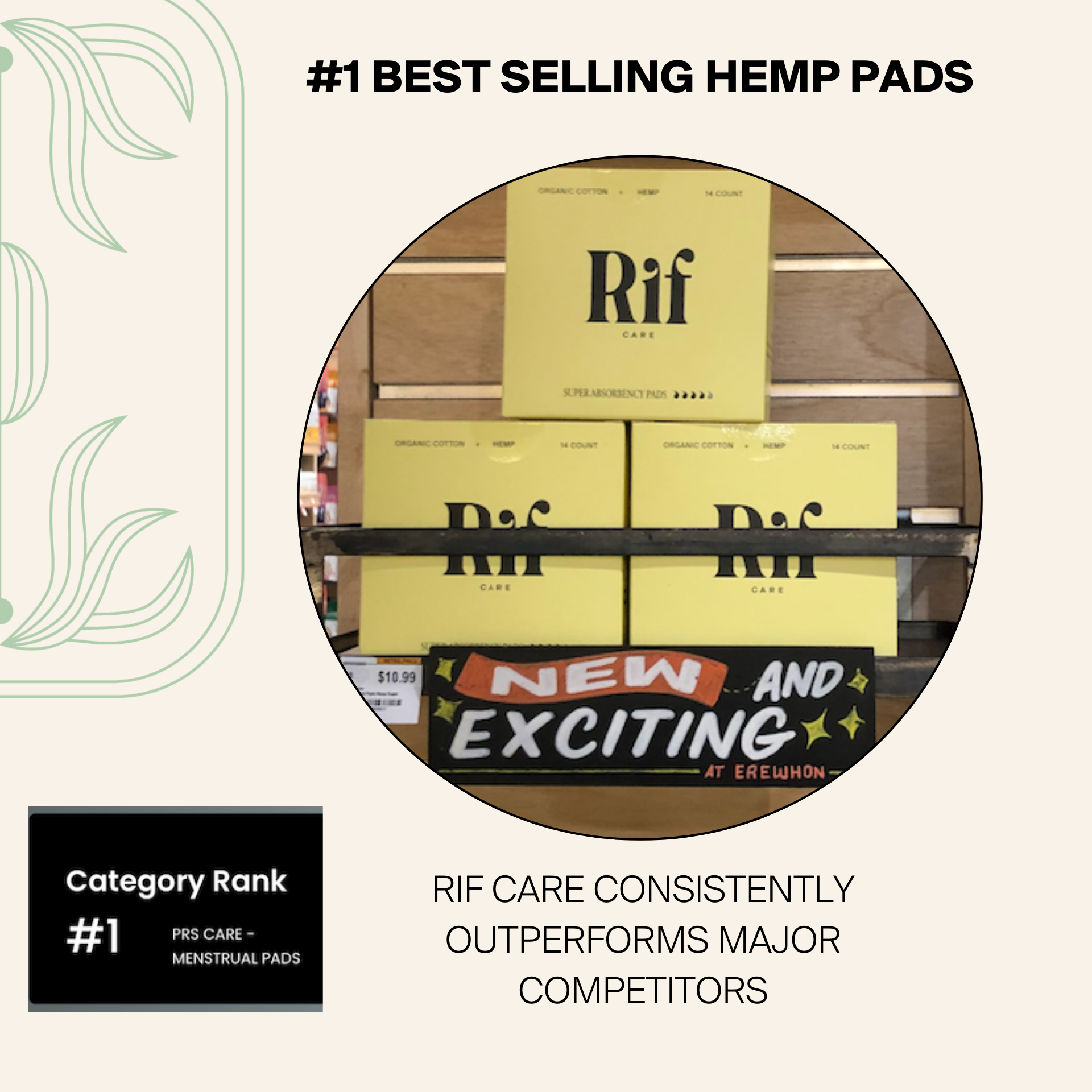 Night Organic Biodegradable Hemp Fiber Long Pads  (10 ct)
