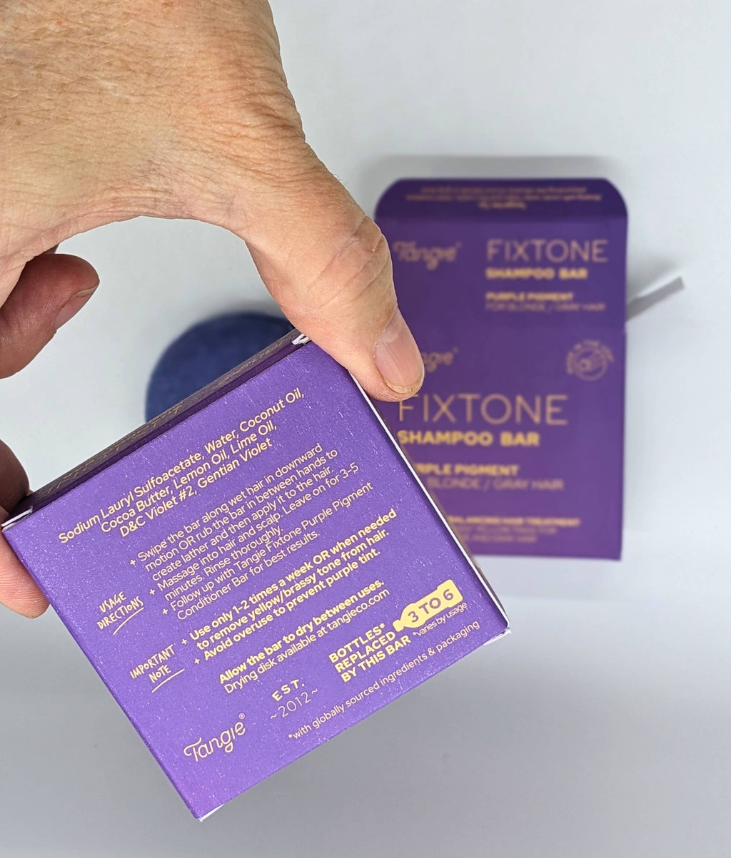 Tangie Purple Fixtone Shampoo Bar Brightens Blonde Grey Hair
