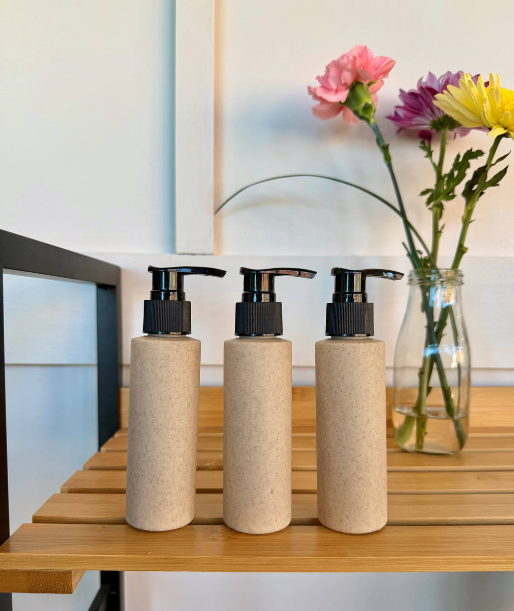 Eco-Friendly Wheat Straw Bottle with Pump - 4oz