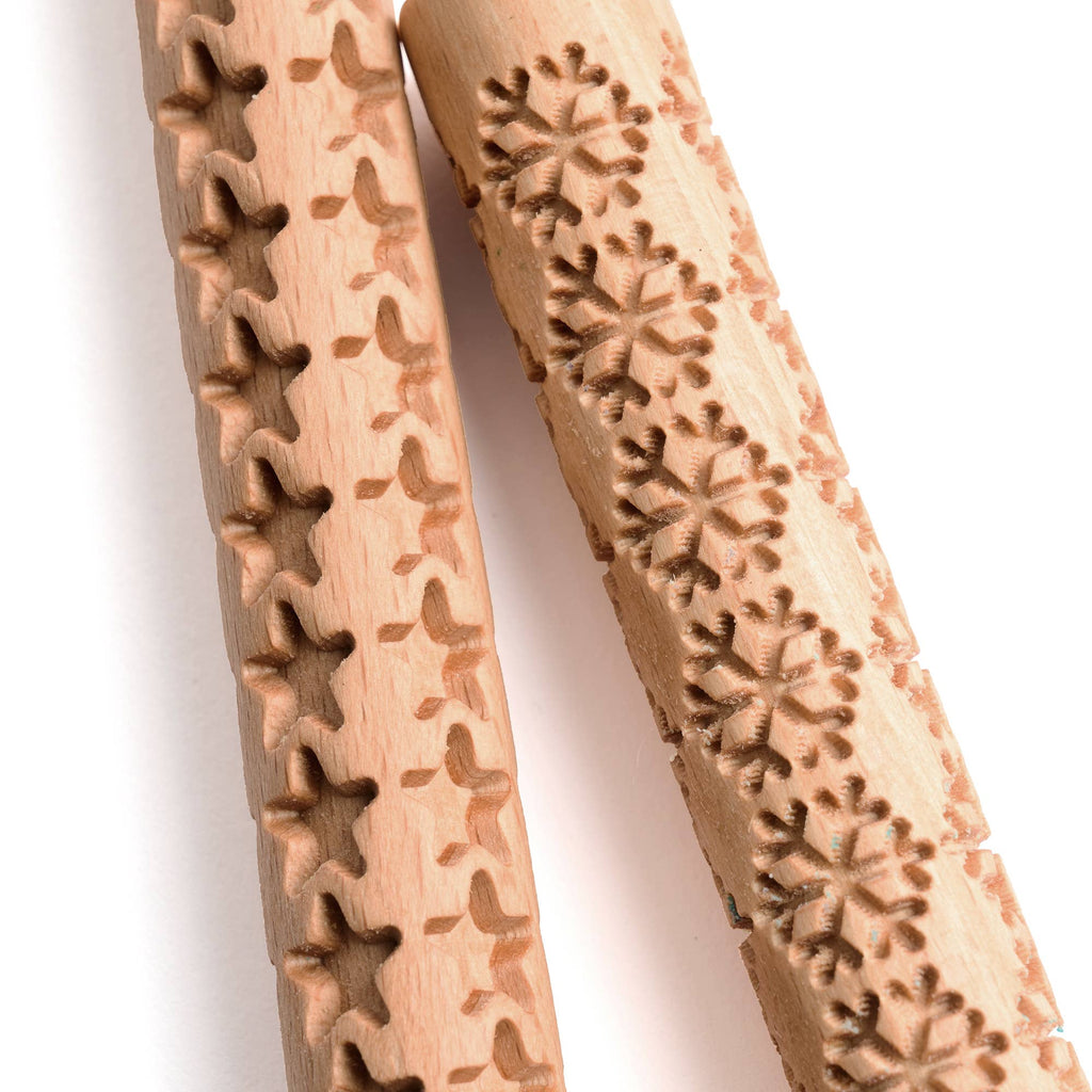 Eco-Dough Wooden Rollers with Creative Embossments