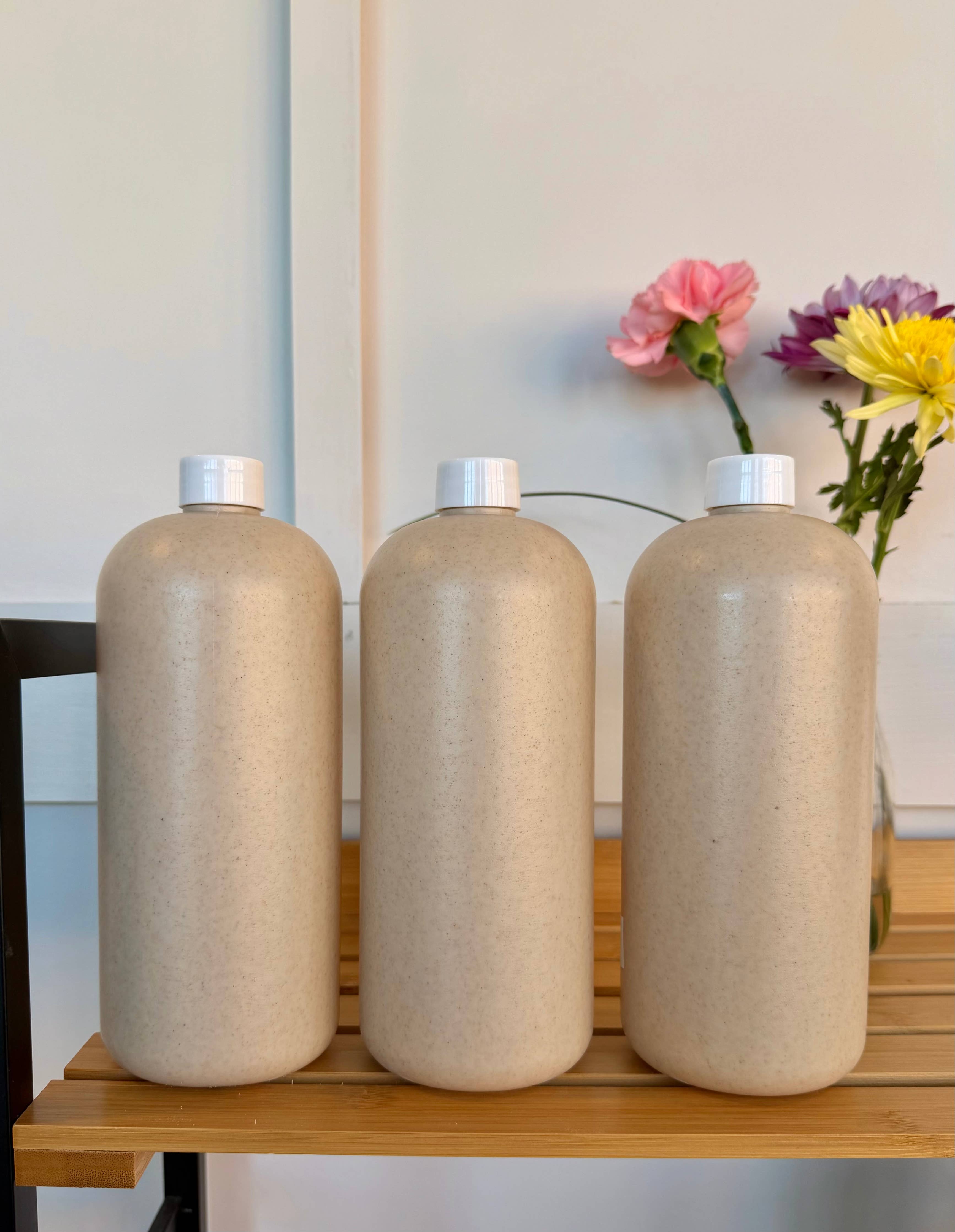 Eco-Friendly Wheat Straw Bottle with Screw Cap - 33oz