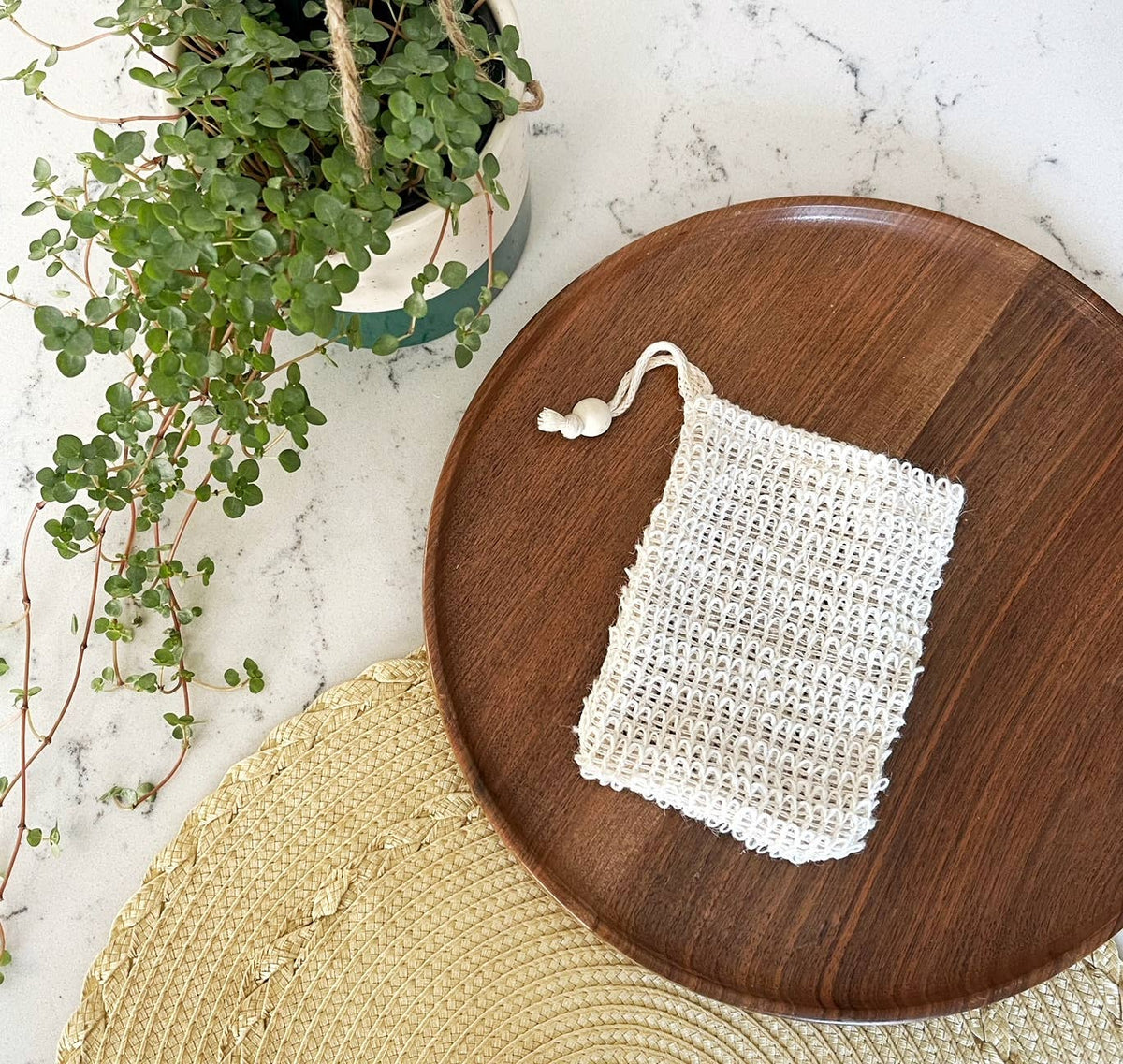 Sisal Soap Saver and Exfoliating Pouch